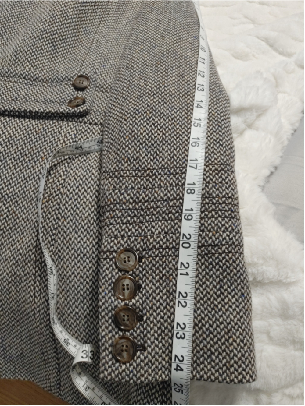 Women's J.Crew Wool Blend Pea Coat Size 6 Grey Brown 6 Button - Picture 11 of 11